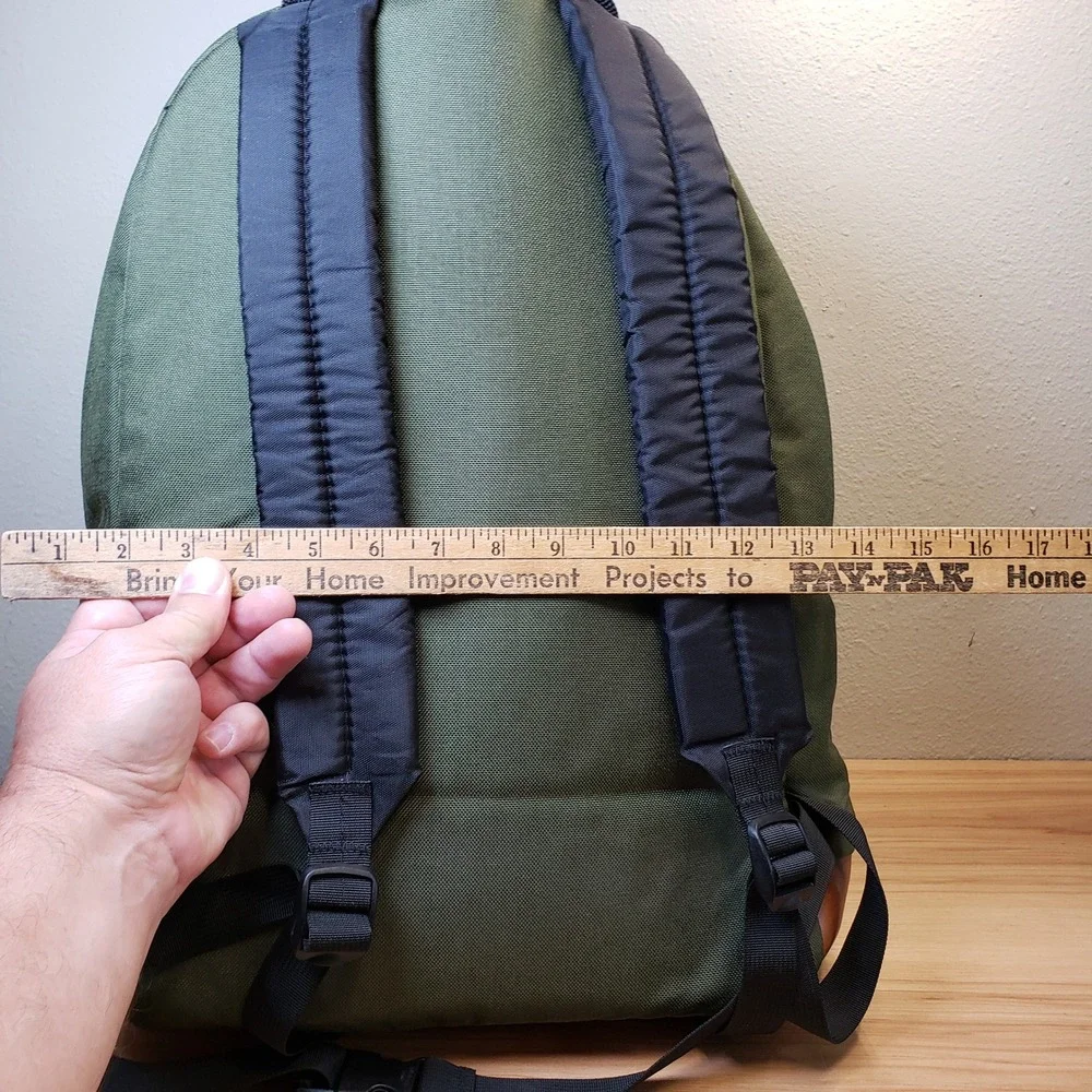 West Ridge Designs Leather Bottom Backpack Olive Green Canvas Granola Gorpcore